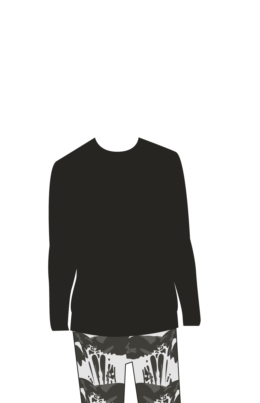 black crewneck sweater
