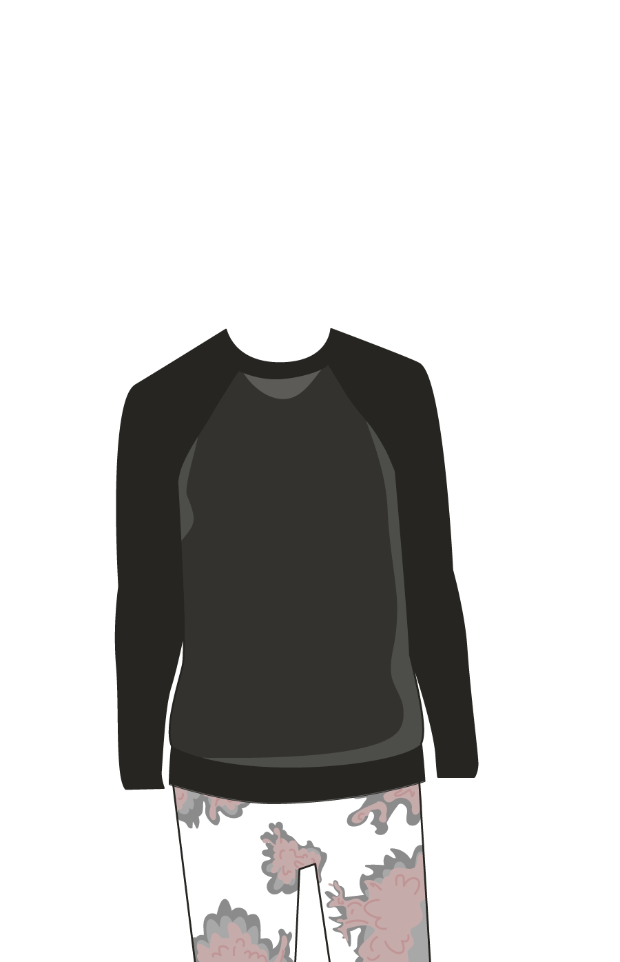 black sweater with leather chest