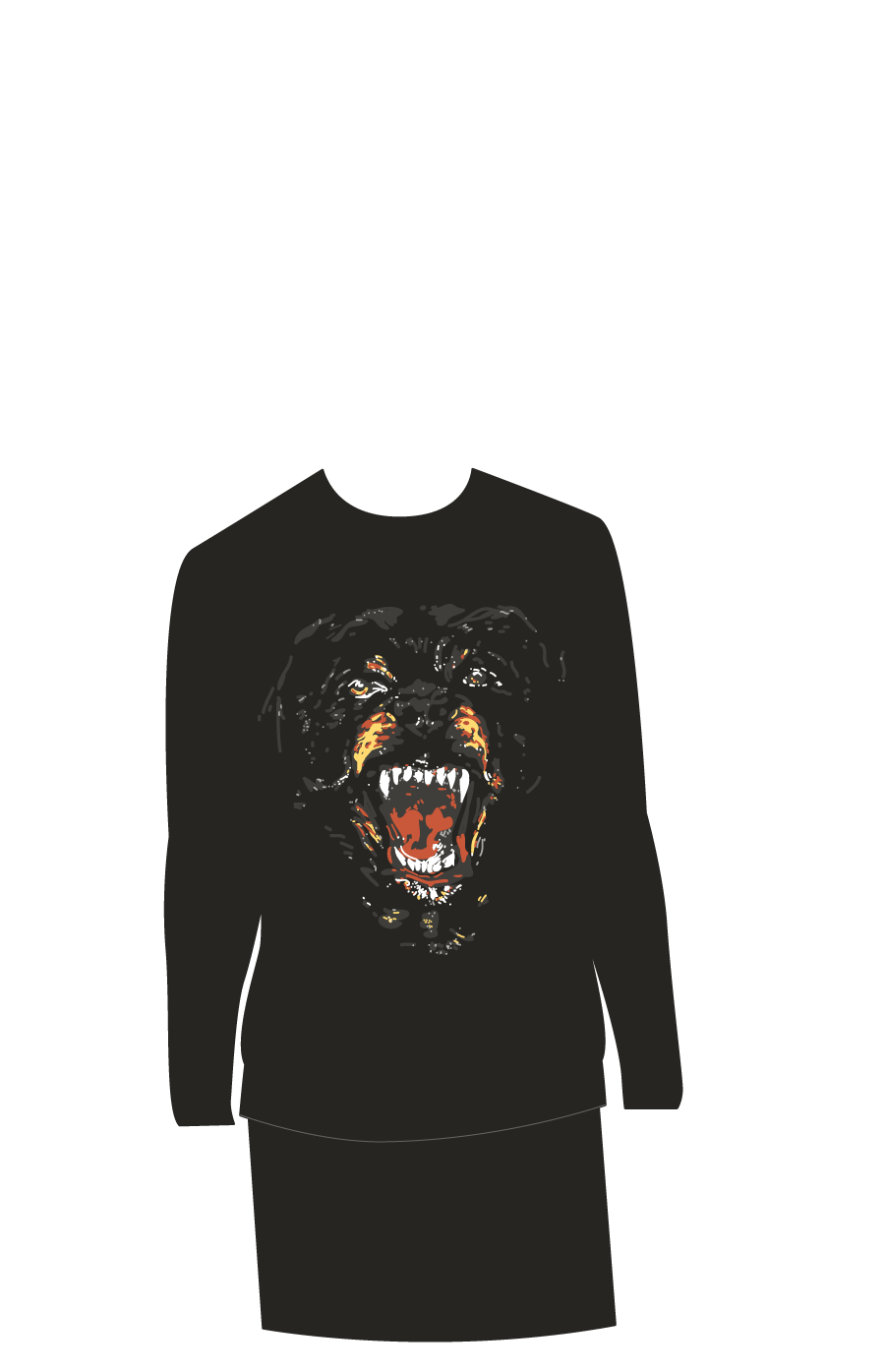 black sweater with rotweiller