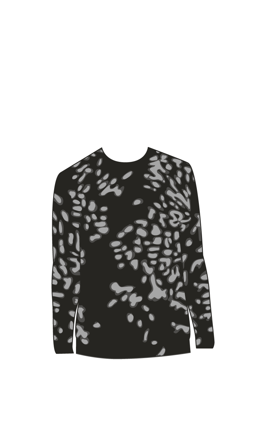 black sweater with organic spot pattern